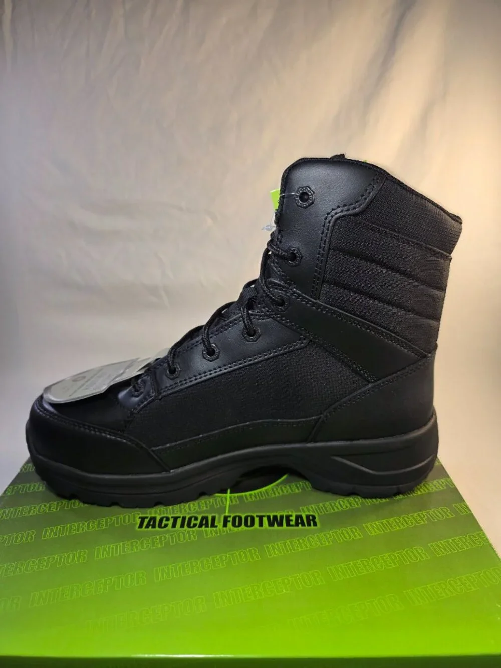 Interceptor NWT Men's Black Leather Tactical Steel Toe Boots Force 2.0 Size 8.5